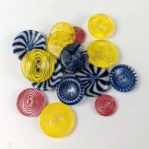 Vintage Red/Yellow/Blue Assorted Buttons
